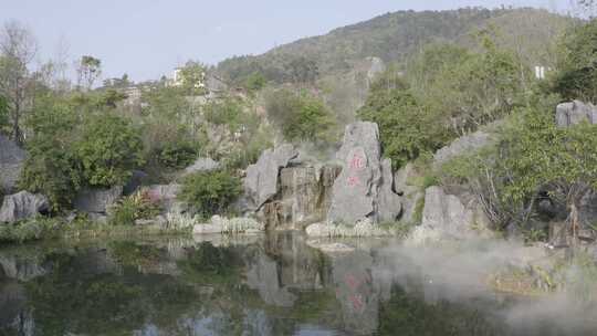 福建省龙岩市新罗区南城街道登高山公园航拍