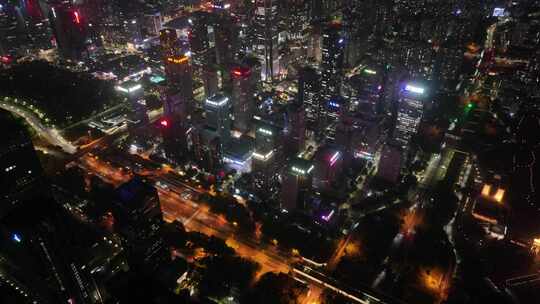 深圳福田区CBD夜景航拍