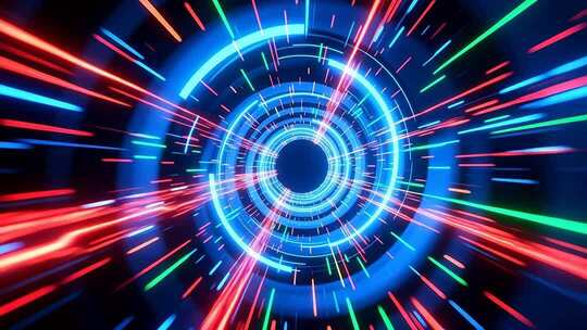 光速粒子冲击特效 穿梭时空片头 时光隧道