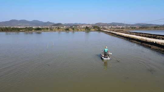 武汉梁子湖螃蟹养殖基地航拍