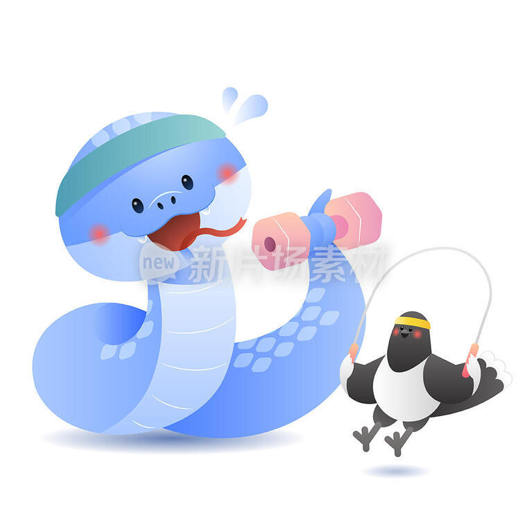 一条蛇和一只喜鹊