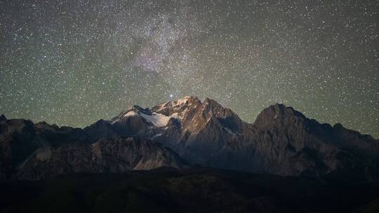 玉龙雪山星空视频素材模板下载