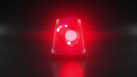 警用红蓝闪烁警报灯旋转，应急概念。