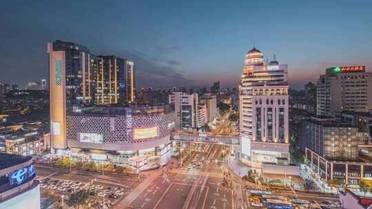 福州地标福州东街口日转夜延时