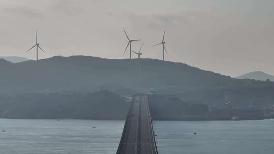 平潭海峡公铁两用大桥航拍