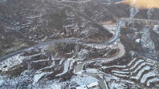 航拍雪景 唯美冬日空镜 立冬 冬至节气