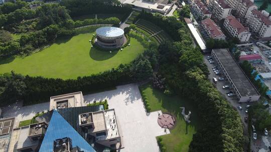 上海龙华烈士陵园4K航拍视频素材模板下载