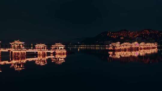 潮州古城湘子桥日景夜景