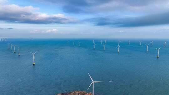 风电 风机  海岛风力发电 海上新能源 延时