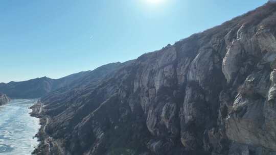 4K航拍 攀岩石壁 岩石 悬崖 原素材