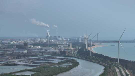 海南鱼鳞洲海岸风车航拍