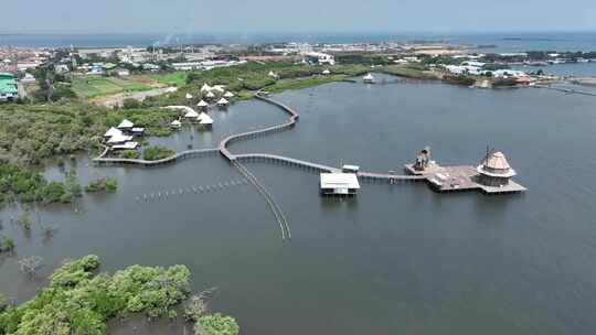 原创 印尼爪哇岛庞越城市海滨航拍风景