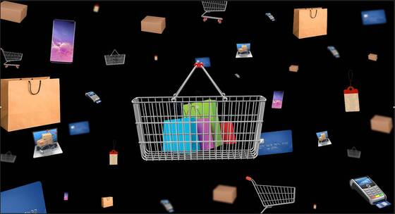 物联网智能大数据购物支付背景动画带通道