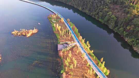 成都兴隆湖天府新区规划厅和绿道跑道航拍视频素材模板下载