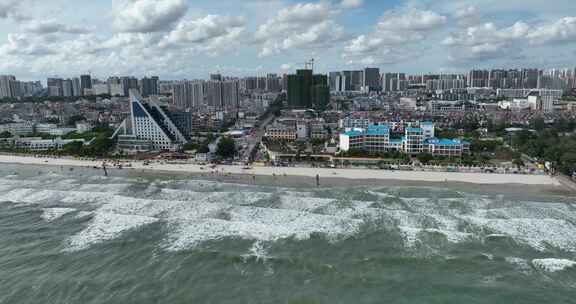 北海侨港海滩海景航拍