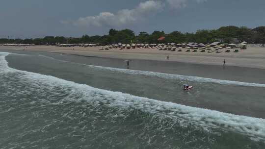 HDR印尼巴厘岛库塔海滩航拍海滨风光视频素材模板下载