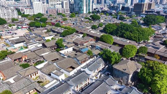 三坊七巷历史文化街区景区航拍景点福州鼓楼