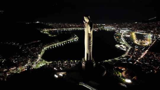 基督的夜景观救世主里约在里约热内卢巴西。