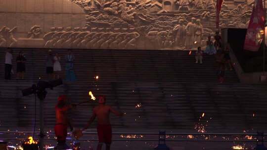 4K过年新年传统春节非遗打铁花实拍视频