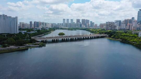 南湖风景城市风光