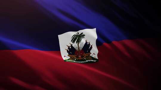 海地国旗挥舞-4K视频素材模板下载