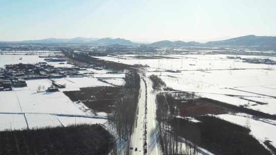 航拍雪景 唯美冬日空镜 立冬 冬至节气