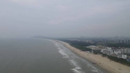 广东茂名中国第一滩景区航拍