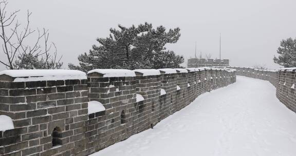 北京黄花城长城雪景4K拍摄