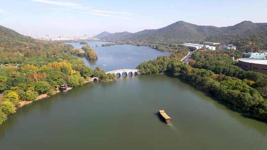 杭州湘湖景区风景航拍