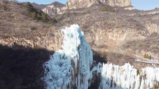 航拍 航拍沕沕水景区 冰瀑