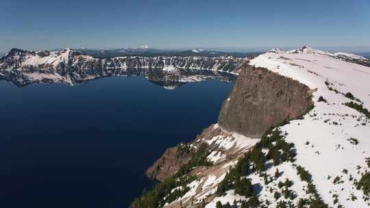 雪，火山口，湖，水