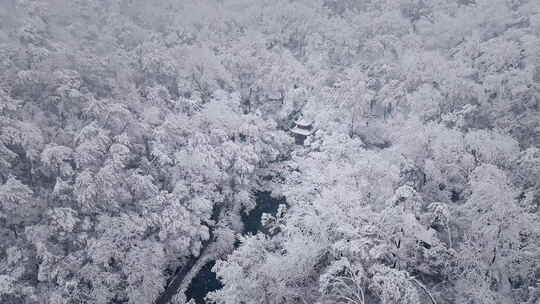 长沙雪景-岳麓山爱晚亭岳麓书院航拍