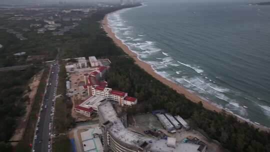 海南三亚海棠湾海岸线航拍