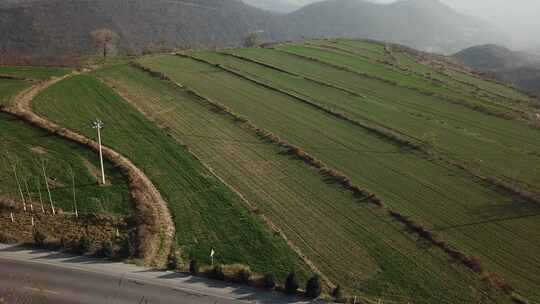 美丽乡村农村公路航拍