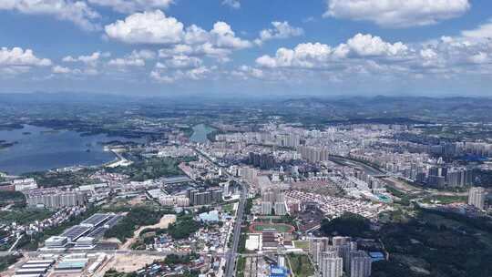 【延时摄影】 红安城市·全景高空俯瞰画面