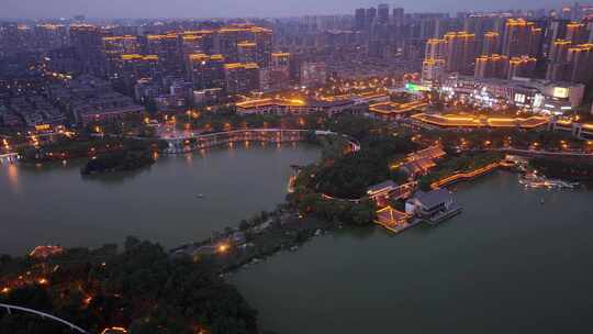 西安曲江池 南湖夜景