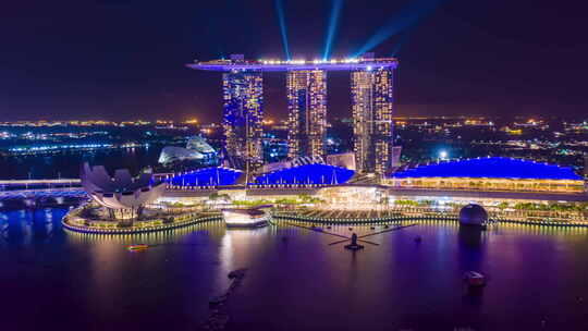 新加坡滨海湾金沙酒店-夜晚延时摄 (1)