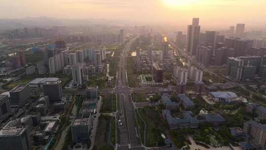 航拍杭州余杭区未来科技城EFC视频素材模板下载
