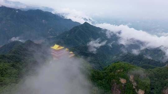 南五台山 钟南山 秦岭 云海 蓝天白云 穿云