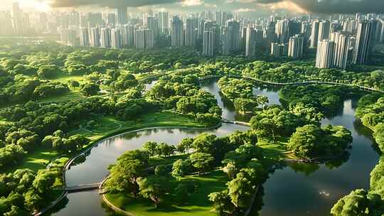 绿色概念城市碳中和环境绿化宣传片头