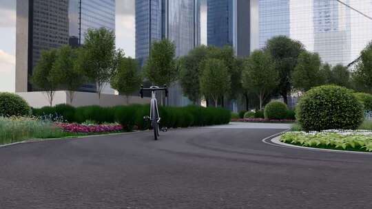 城市园林景观3D渲染画面