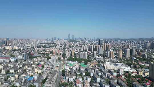 航拍济南城市天际线济南大景济南全景