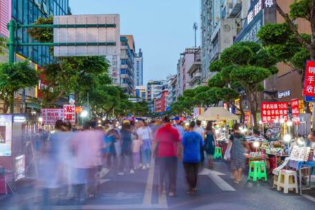 宜宾东街夜市人流延时摄影