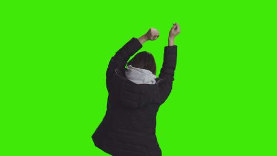 绿屏，女人，跳舞， Chromakey