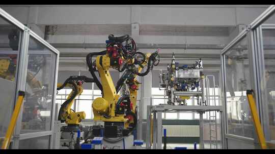 工厂科技智能机械臂视频素材模板下载