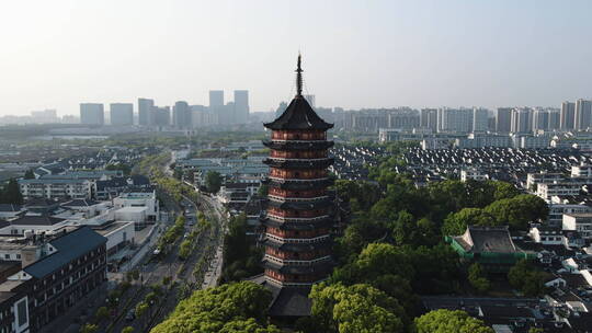 航拍北寺塔 苏州地标