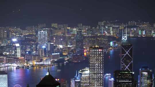 香港 夜景延时 繁华的国际化城市