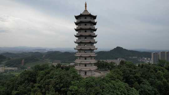 江西宜春禅都文化博览园崇圣禅寺航拍