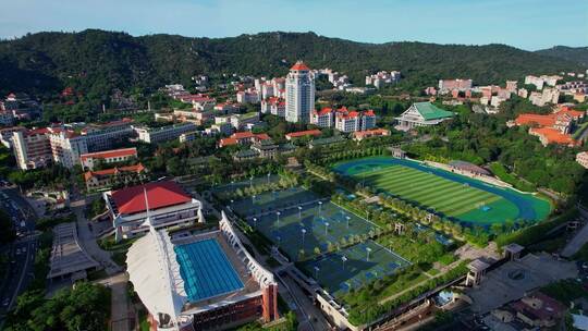 厦门航拍厦门大学建筑风光