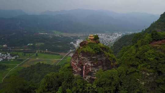 (4k)安徽省黄山市齐云山大远景鸟瞰村庄航拍